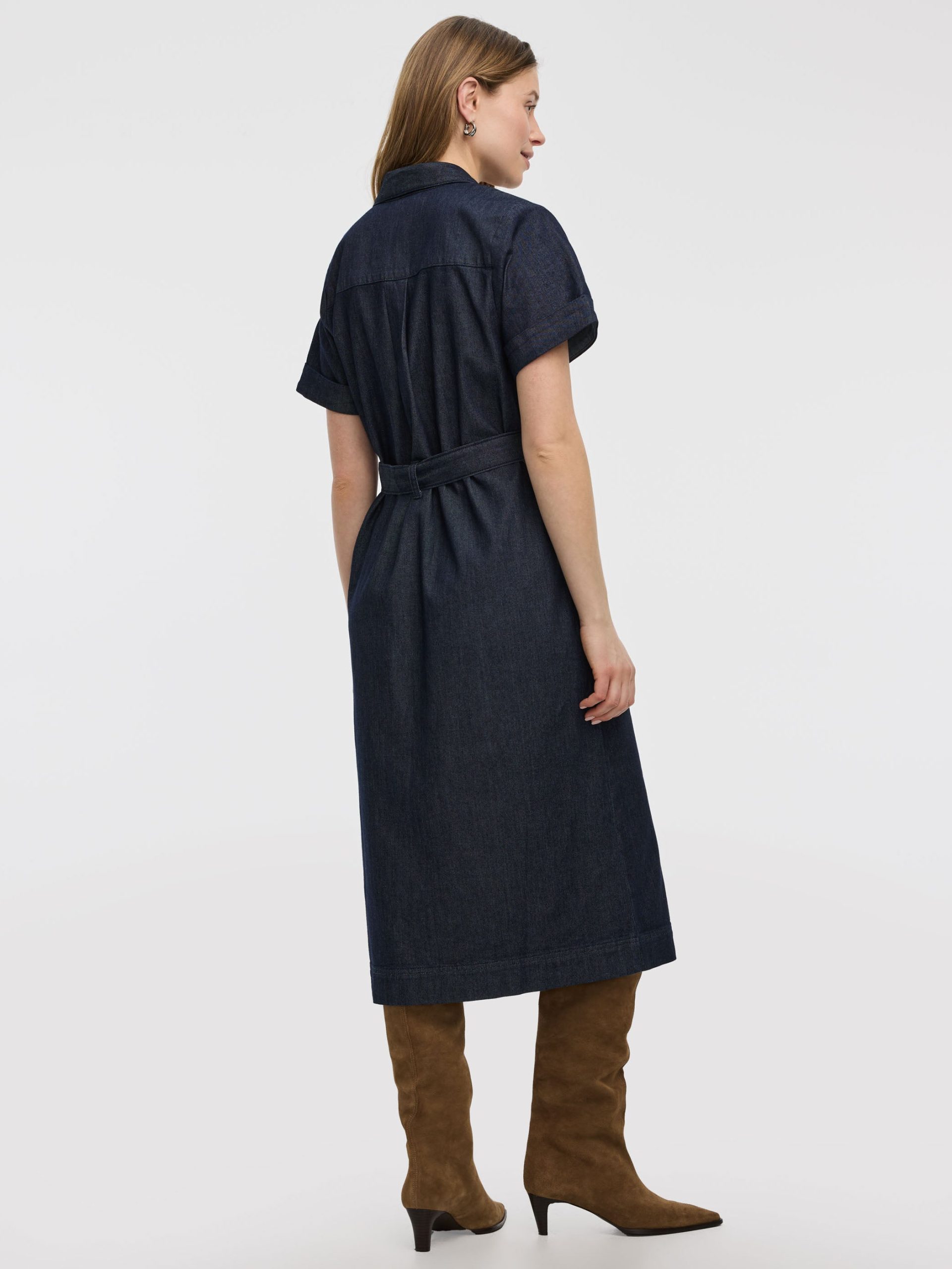 Short-Sleeve Shirt Denim Dress - Image 2