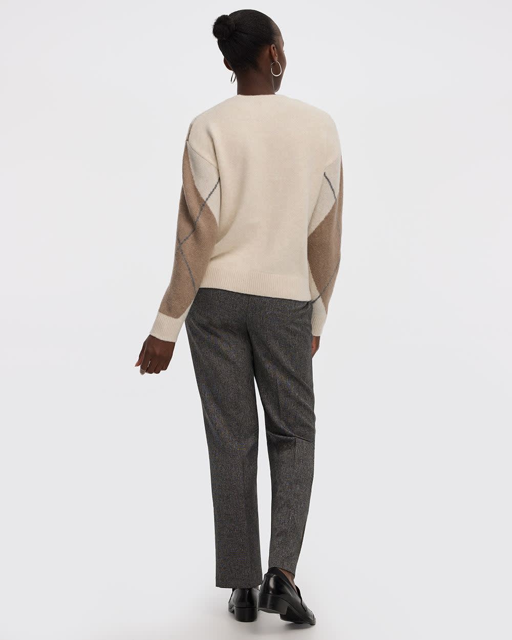 Long-Sleeve Crew-Neck Argyle Pullover - Image 2