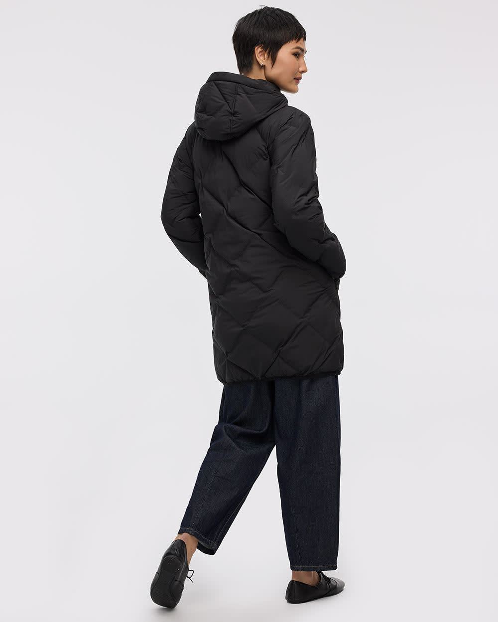 Long Hooded Puffer Jacket - Image 2