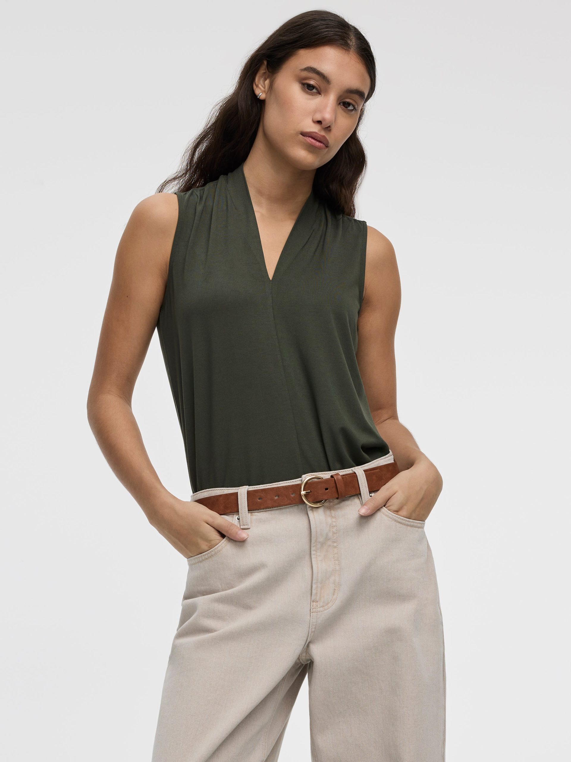Sleeveless V-Neck Top - Image 17