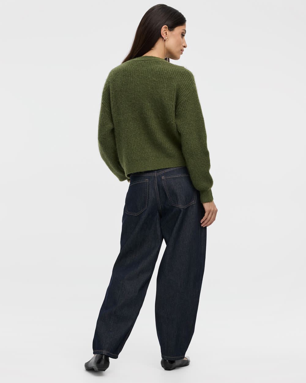 Long-Sleeve V-Neck Loose Cardigan - Image 10