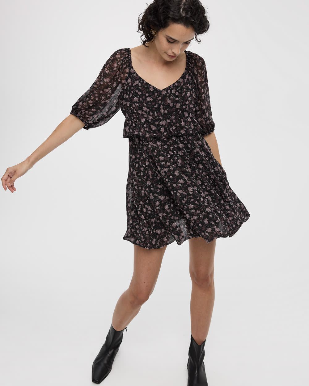 Long-Sleeve Empire Dress with Sweetheart Neckline - Image 3