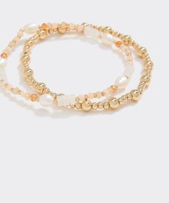 Beaded Elastic Bracelets - Set of 2