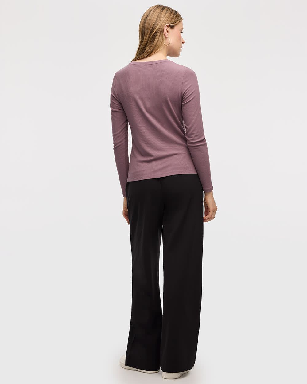 Long-Sleeve Crew-Neck Ribbed Tee - R Essentials - Image 14