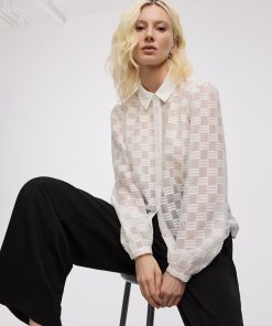 Long-Puffy-Sleeve Blouse