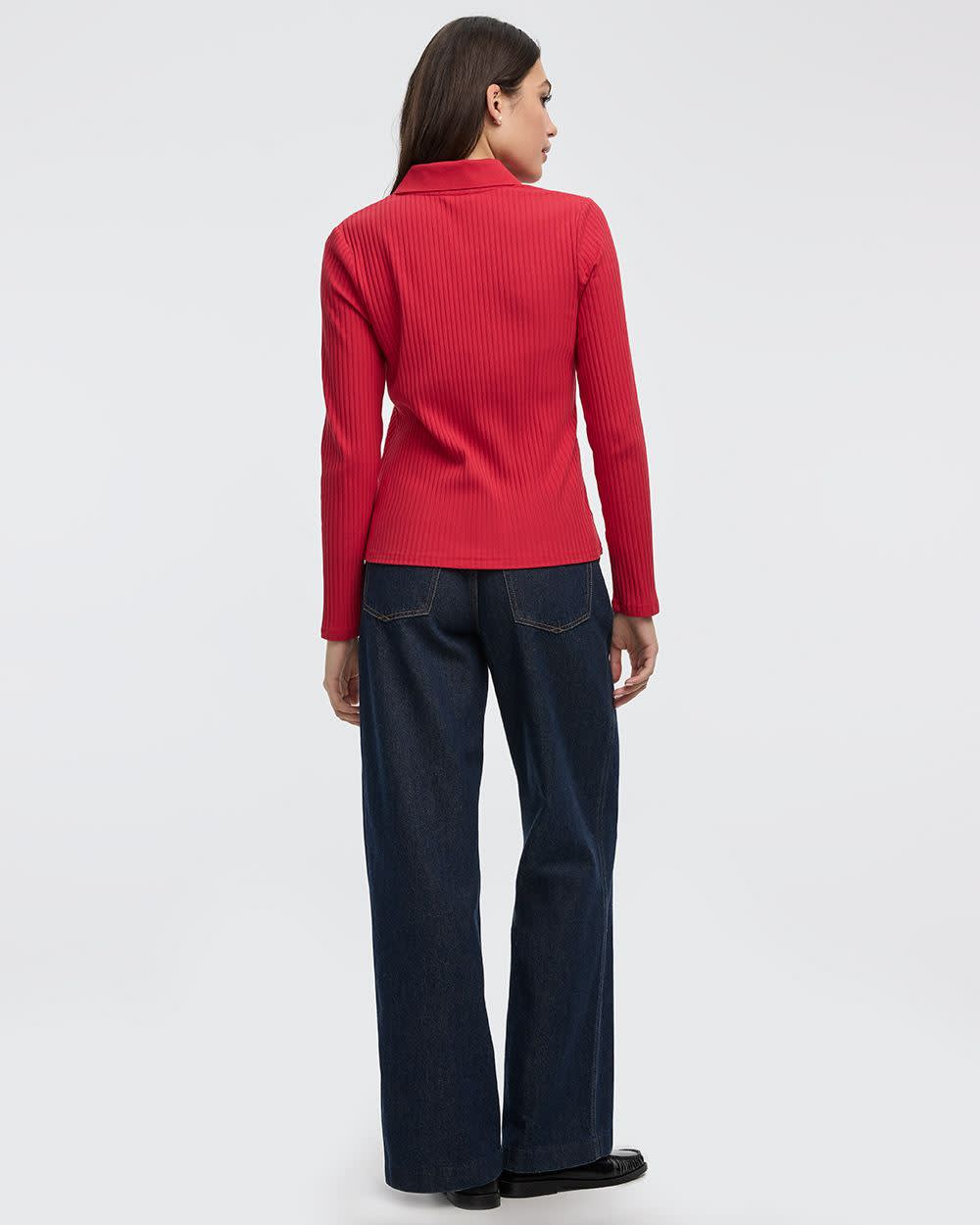 Long-Sleeve Polo Sweater - Image 10