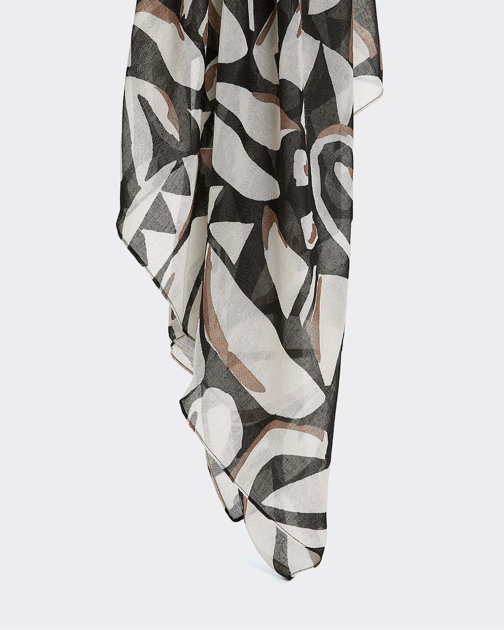 Lightweight Scarf with Abstract Pattern - Image 3