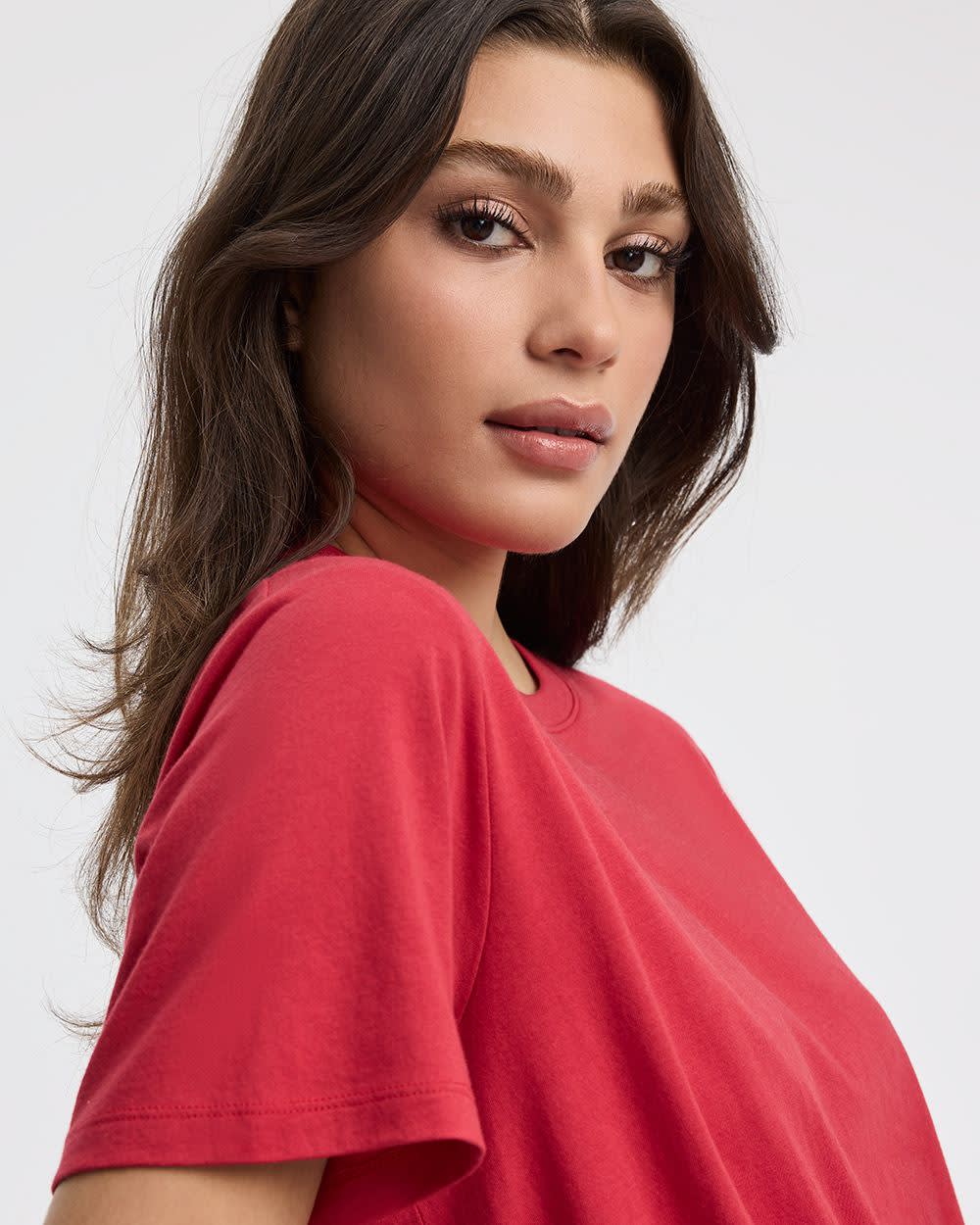 Crew-Neck Tee with Bubble Hem - Image 16