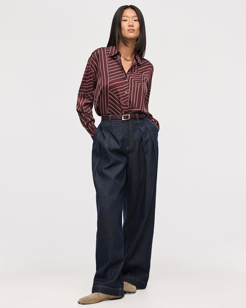 Satin Long-Sleeve Shirt - Image 29