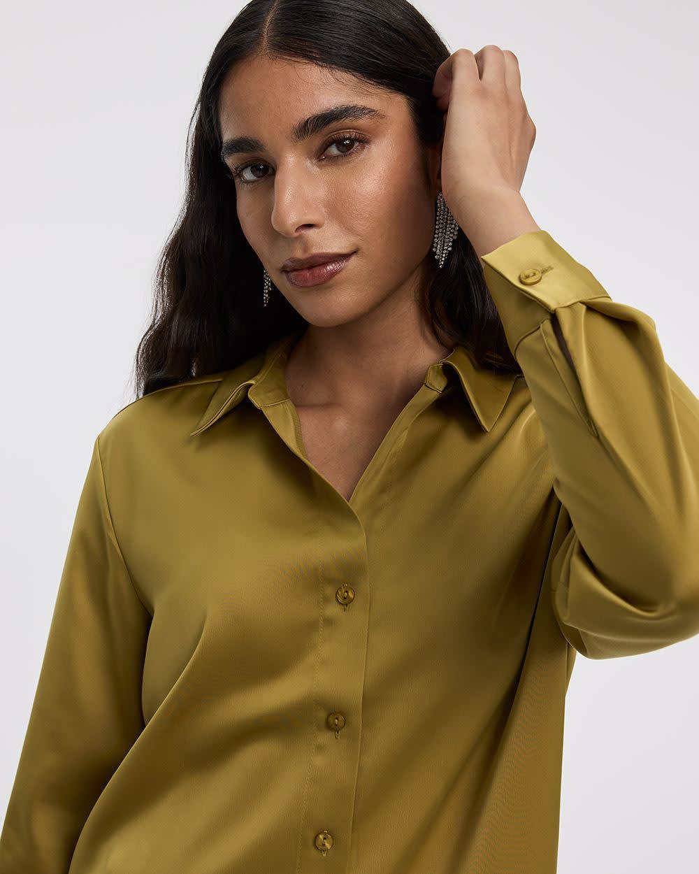 Satin Long-Sleeve Shirt - Image 21