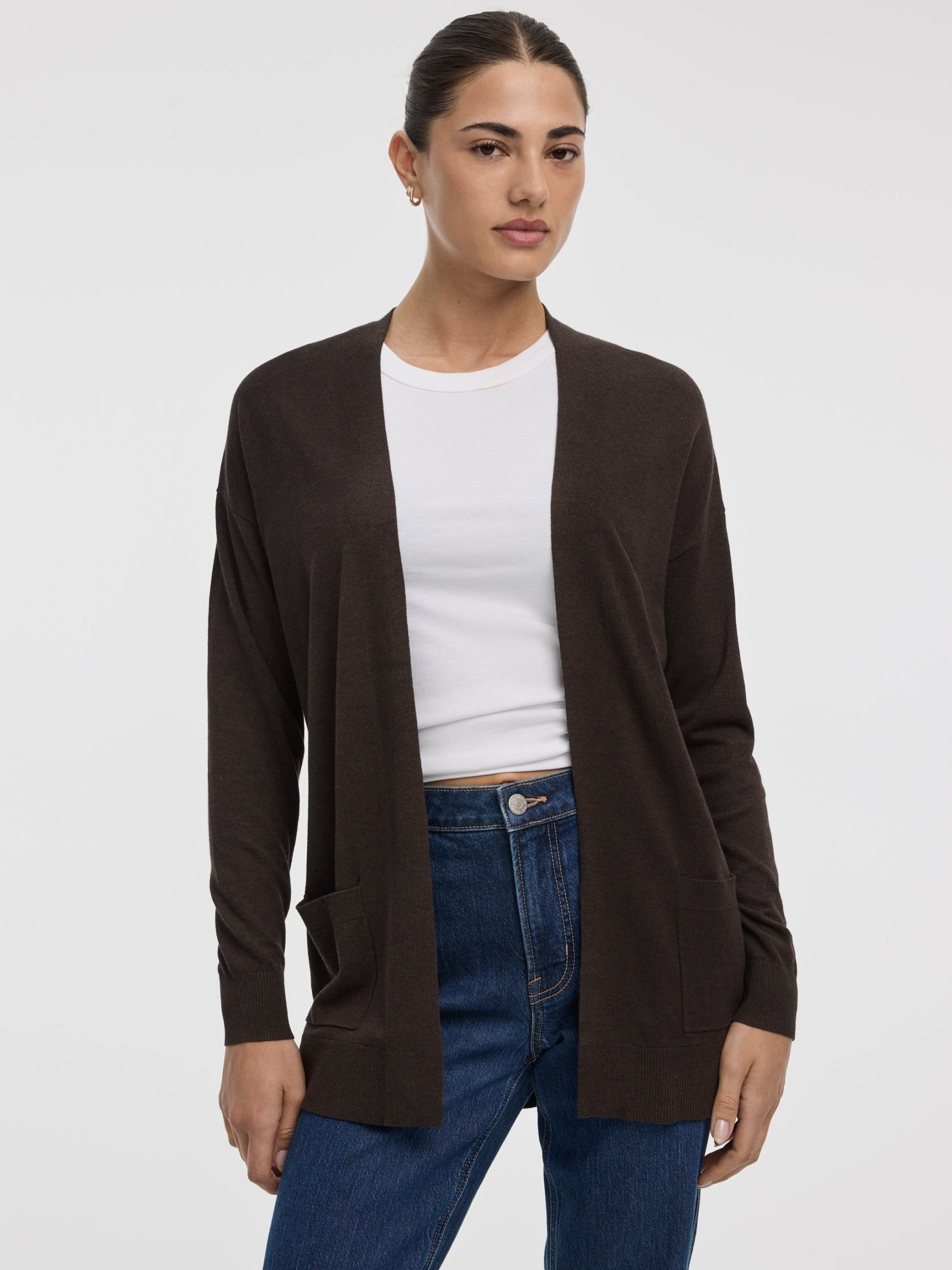 Long-Sleeve Open Cardigan with Pockets - R Essentials - Image 5