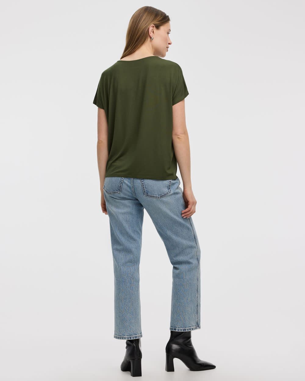 Short-Dolman-Sleeve Boat-Neck T-Shirt - Image 14