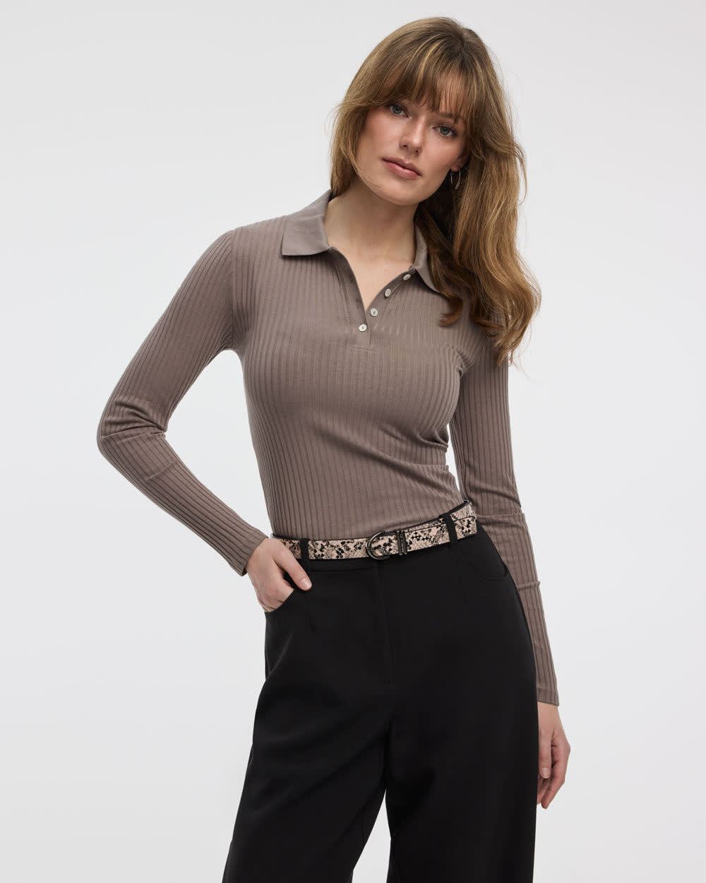 Long-Sleeve Polo Sweater - Image 13