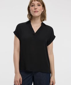 Extended-Sleeve Blouse with Johnny Collar - R Essentials