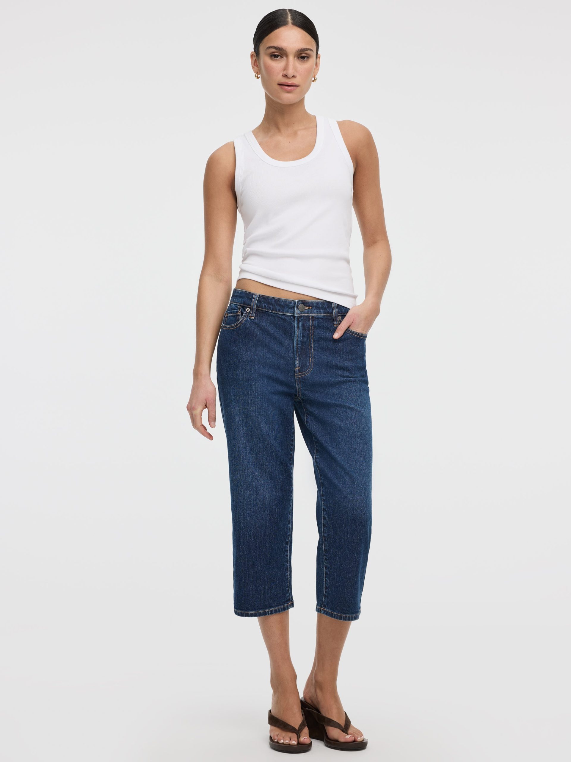 Straight-Leg Mid-Rise Capri Jean - Image 7