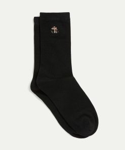 Cotton Crew Socks with Mushrooms
