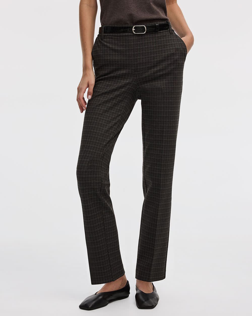 Straight-Leg High-Rise Plaid Pants - The Modern Stretch (R) - Image 3
