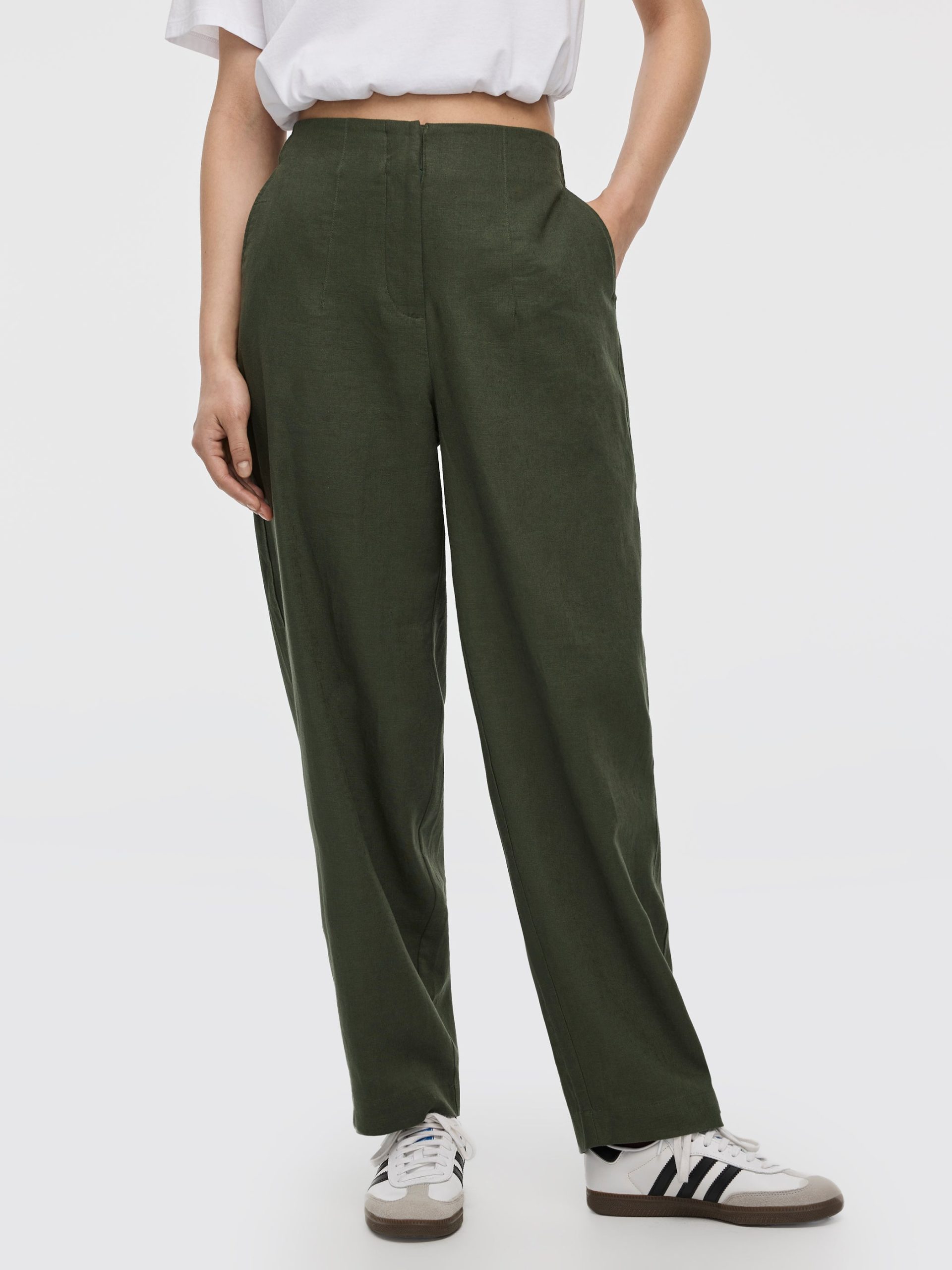 Linen Blend Barrel Pant - Image 7