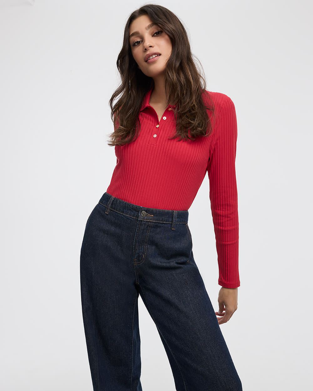 Long-Sleeve Polo Sweater - Image 11