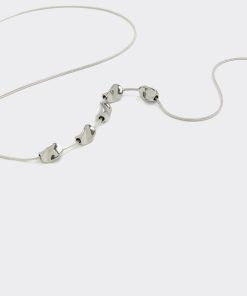 Stainless Steel Short Necklace with Twisted Beads