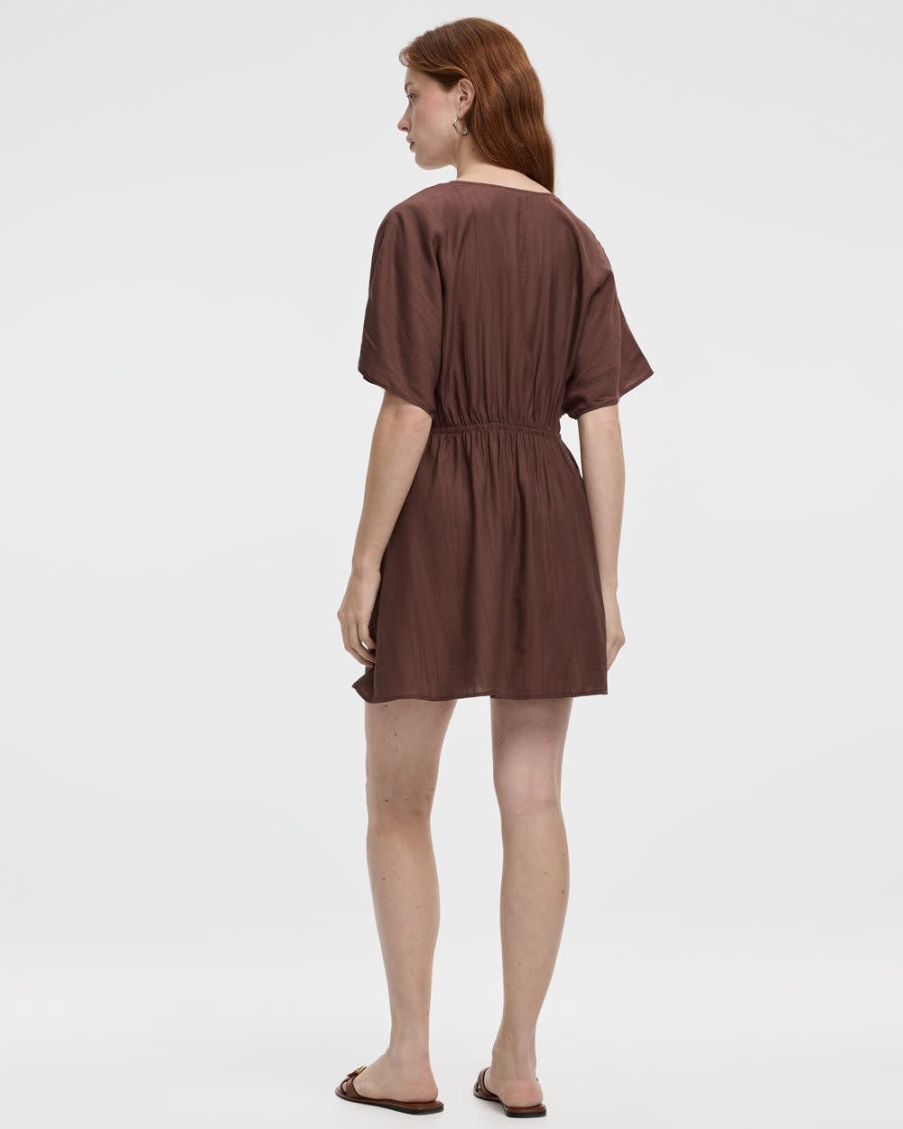 Short-Sleeve V-Neck Mini Dress - Image 2