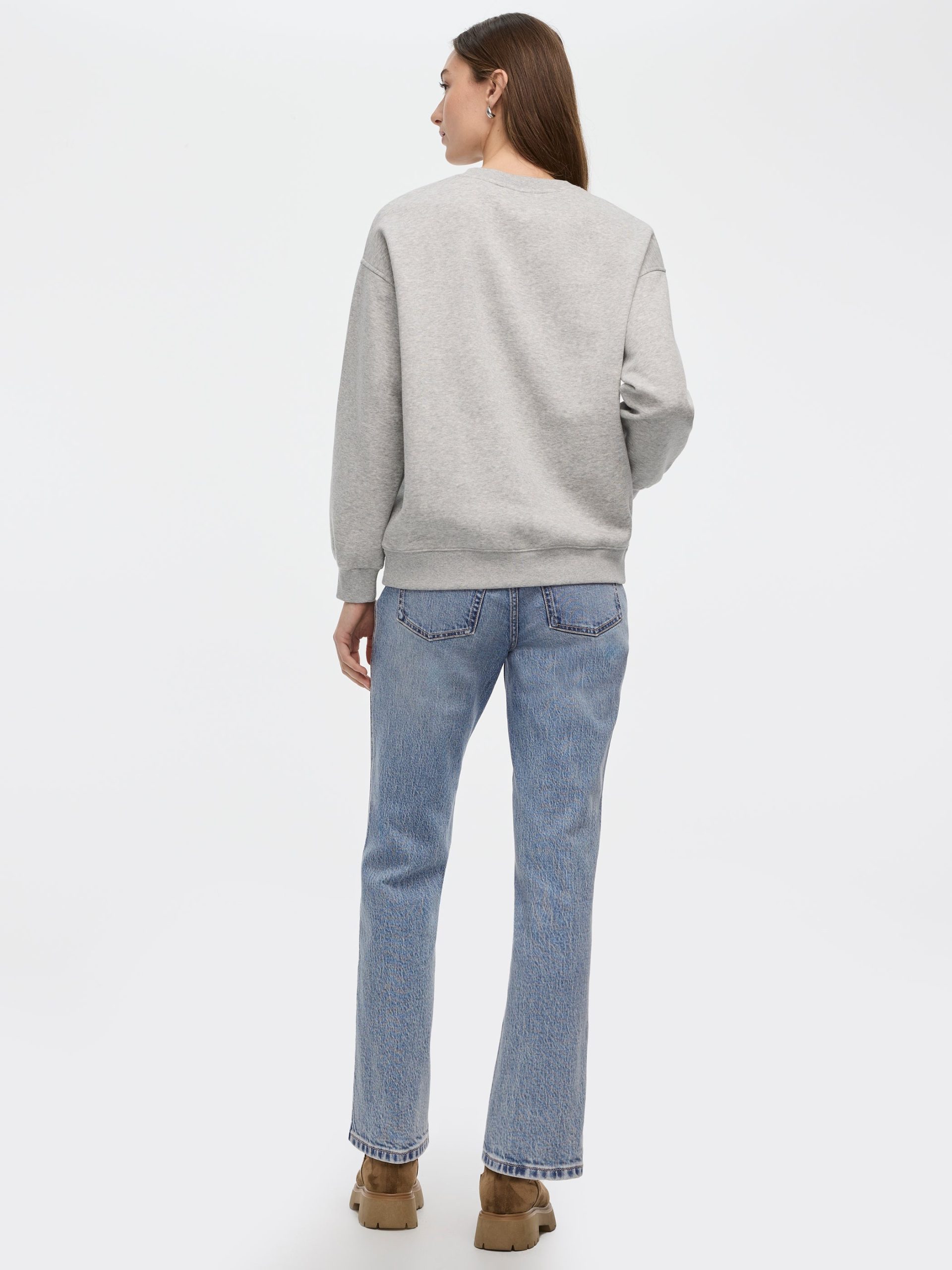 Long Crew-Neck Fleece Sweatshirt - R Essentials - Image 2