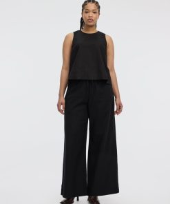 Wide-Leg Linen-Blend Pant