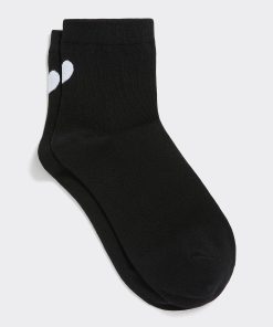 Anklet Socks with Heart at Hem