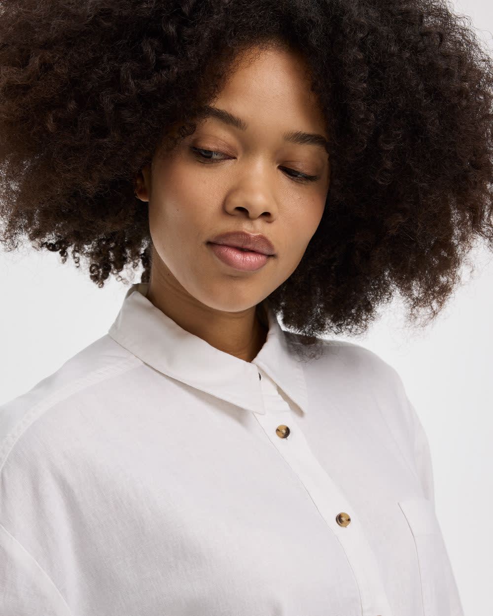 Long-Sleeve Linen-Blend Shirt - Image 4