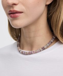 Short Necklace with Disc Beads