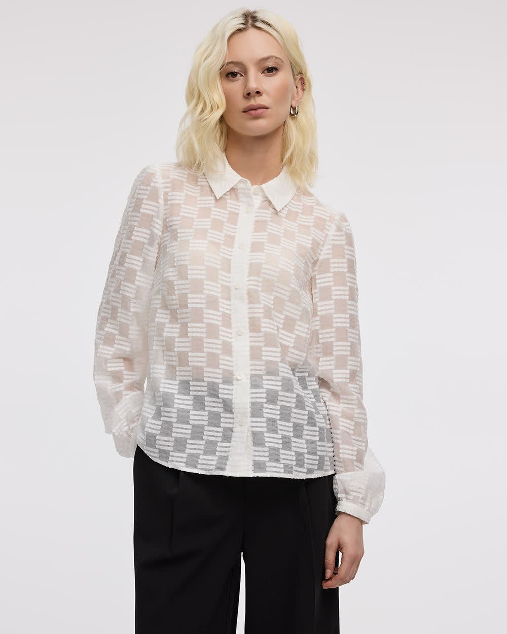 Long-Puffy-Sleeve Blouse - Image 3