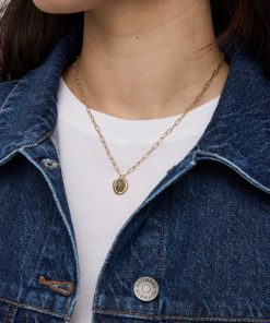 Short Necklace with Semi-Precious Stone
