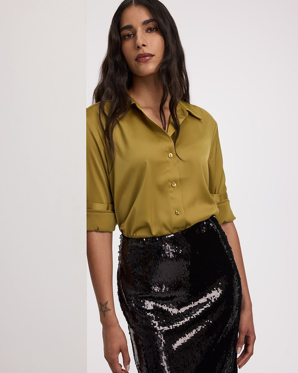 Satin Long-Sleeve Shirt - Image 18