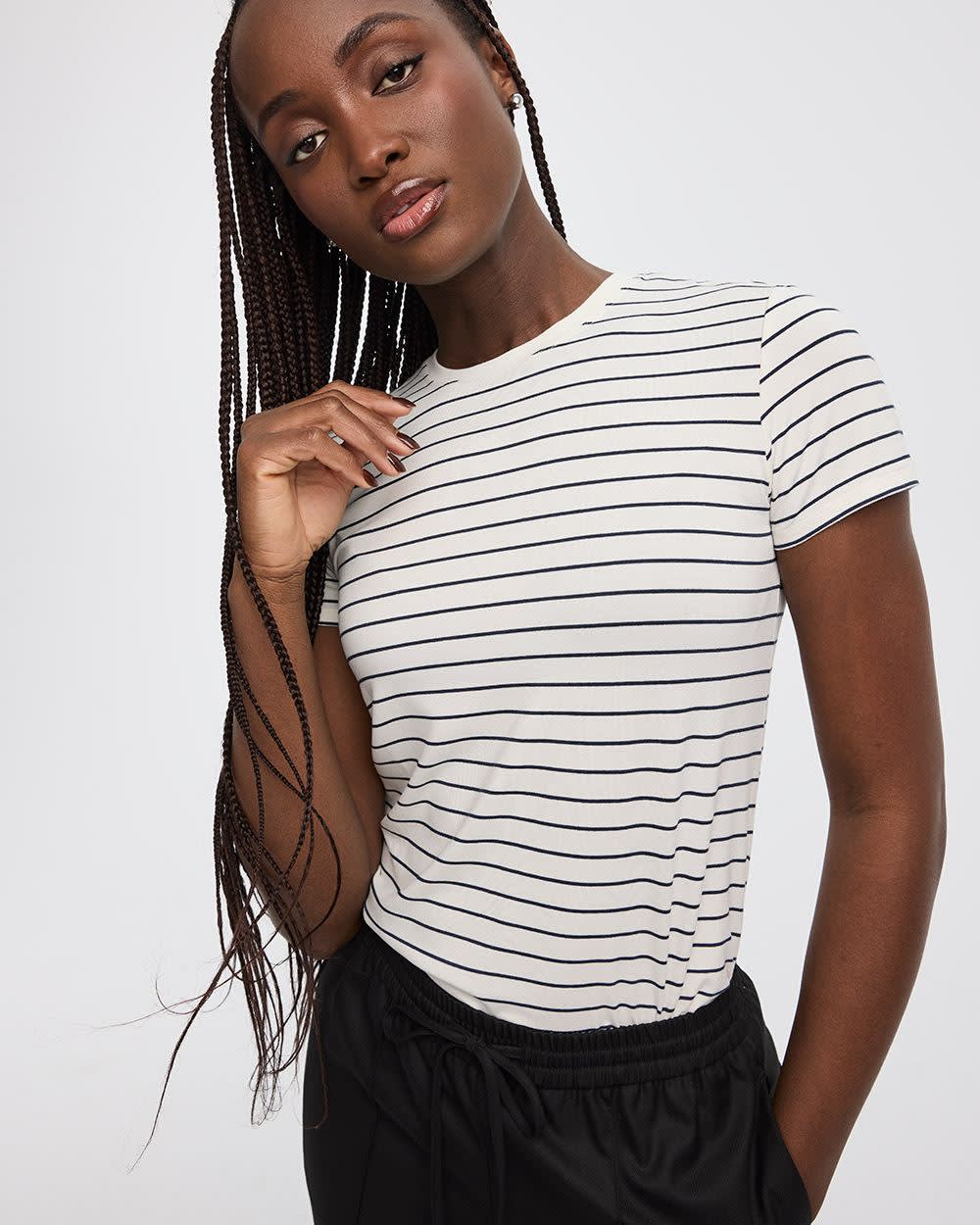 Super Soft Crew-Neck Striped T-Shirt - R Essentials - Image 3