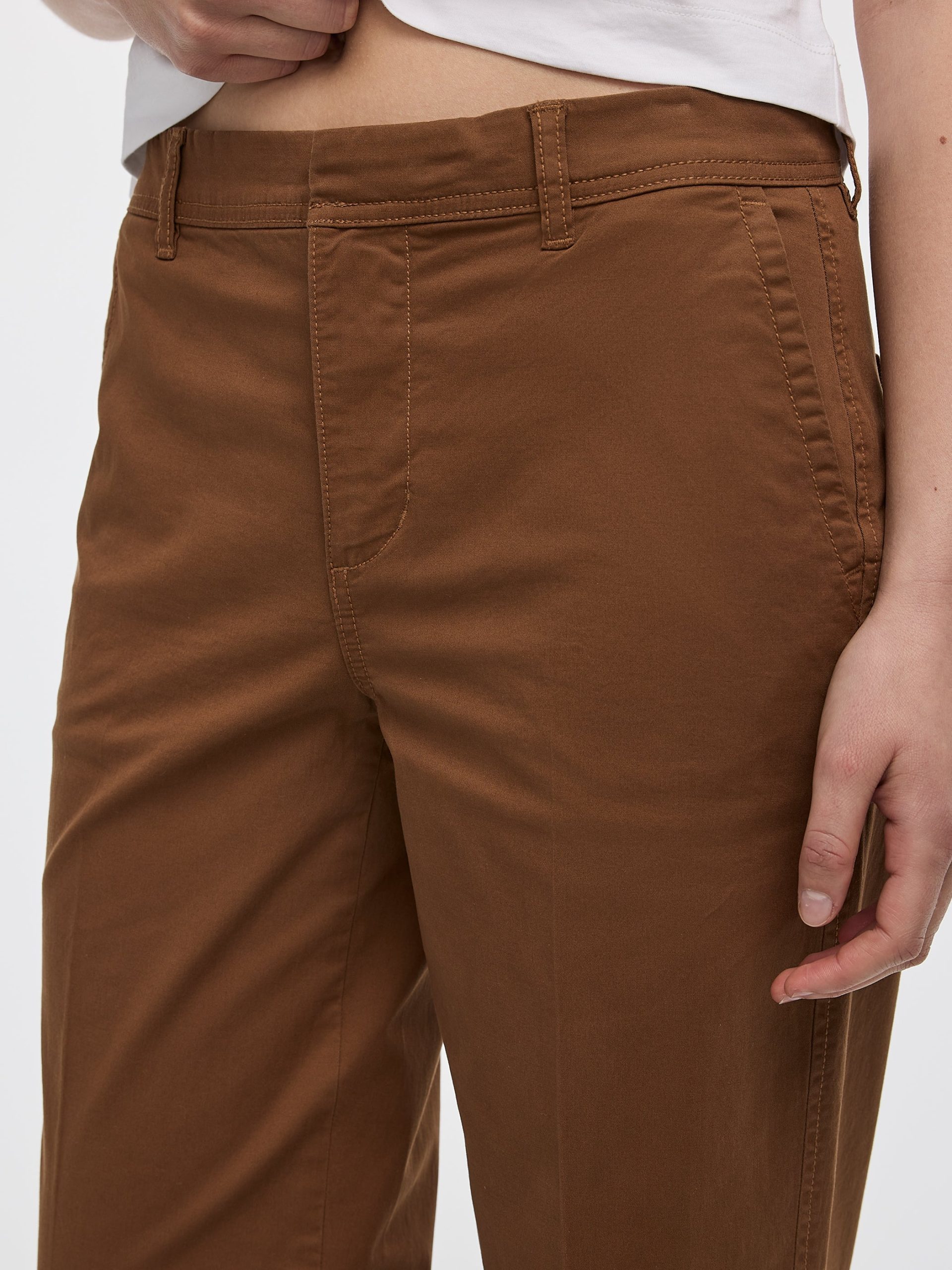Mid-Rise Straight-Leg Cuffed Chino Pants - Image 3