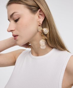 Earrings with Flower Pendants