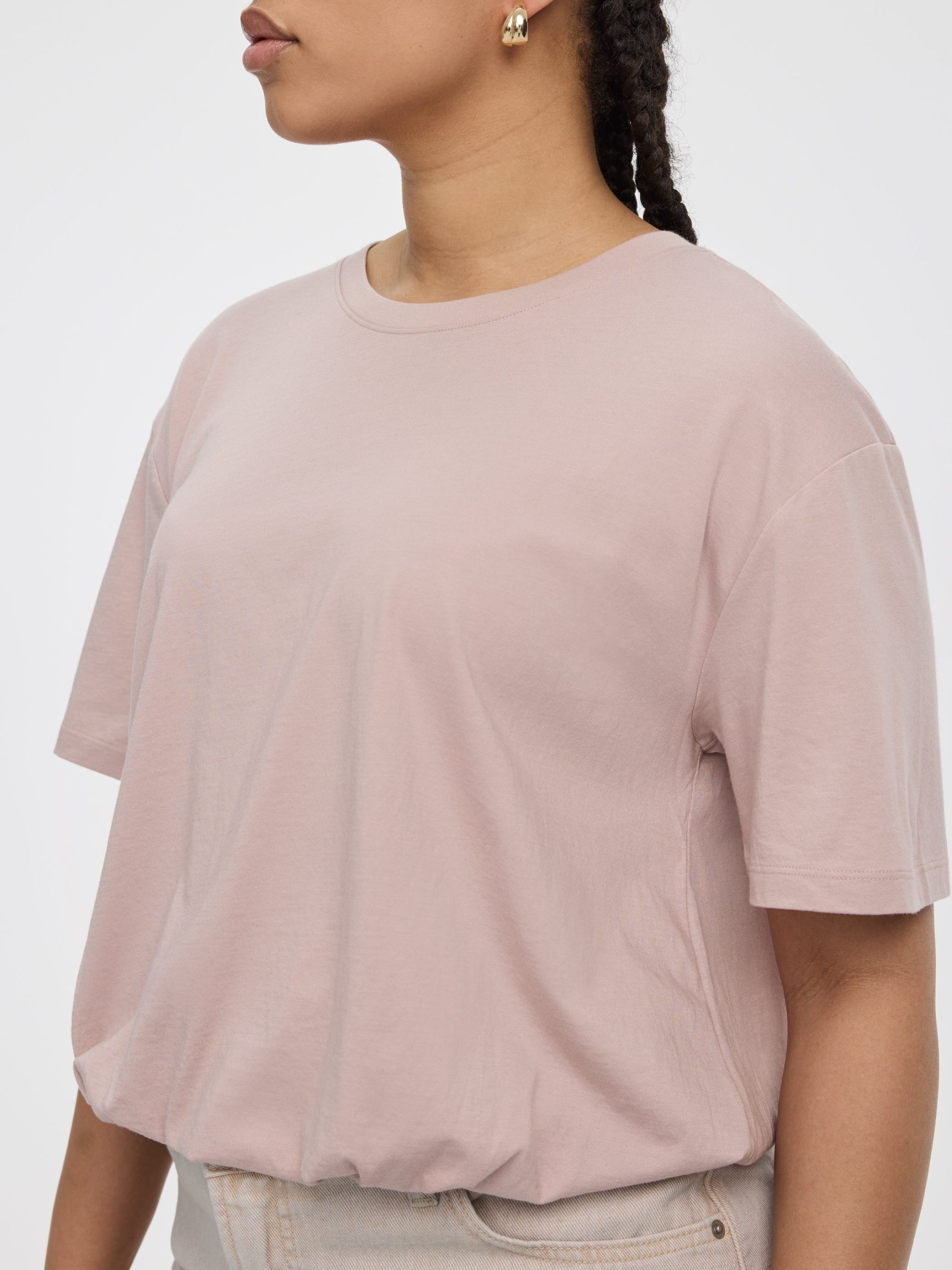 Crew-Neck Tee with Bubble Hem - Image 28