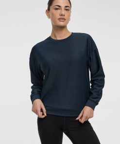 Crew-Neck Sweatshirt with Side Zippers - Hyba