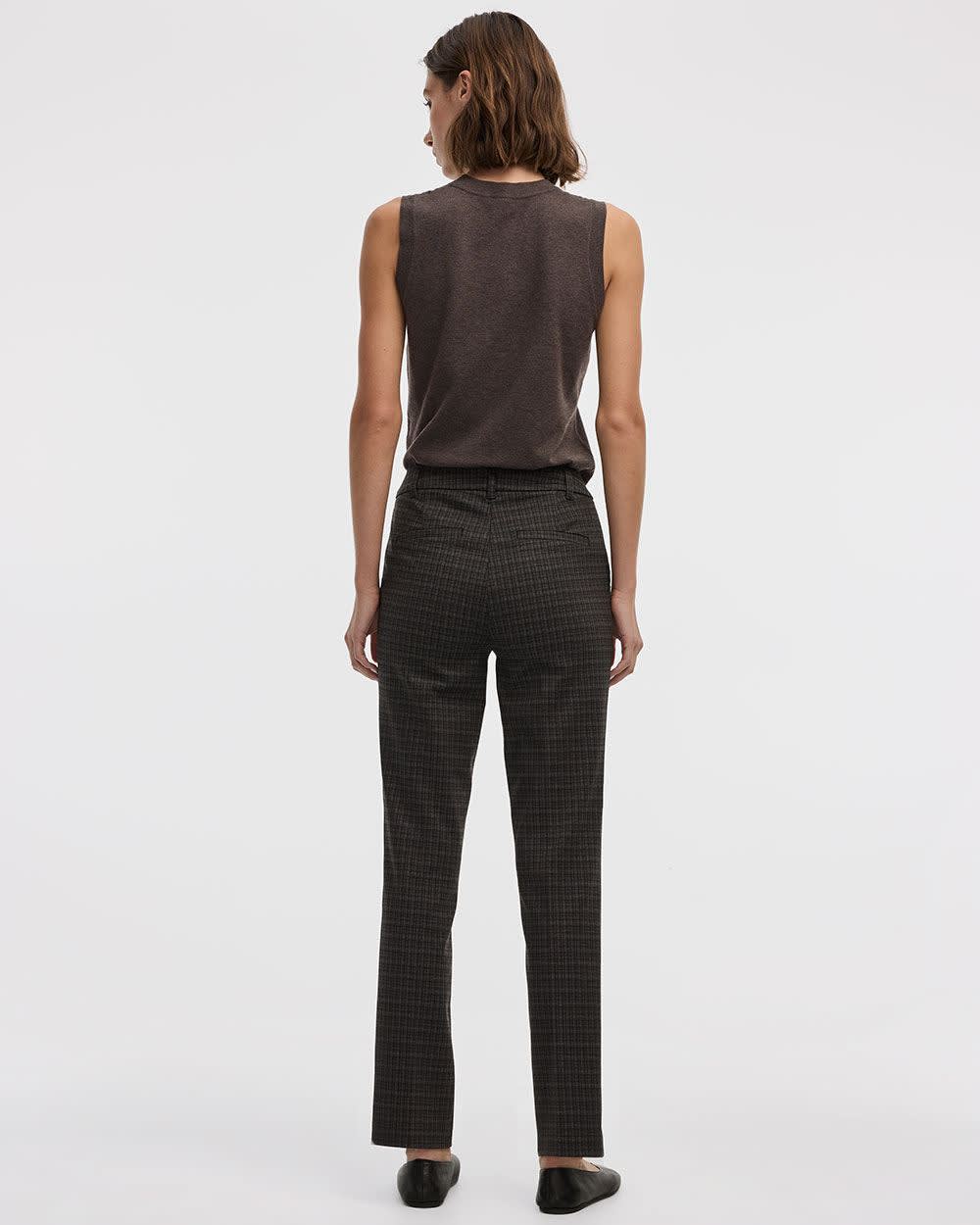 Straight-Leg High-Rise Plaid Pants - The Modern Stretch (R) - Image 2