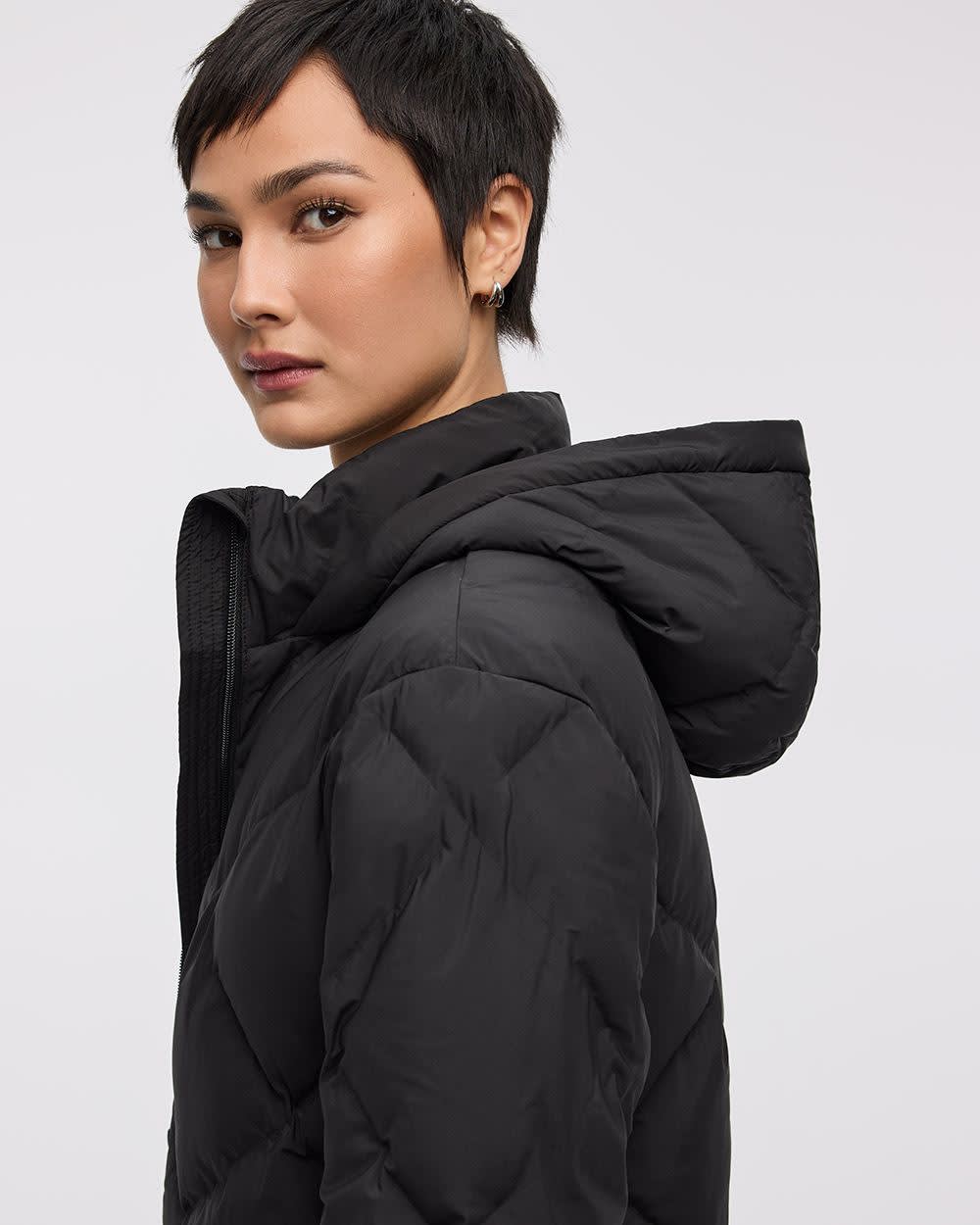 Long Hooded Puffer Jacket - Image 5