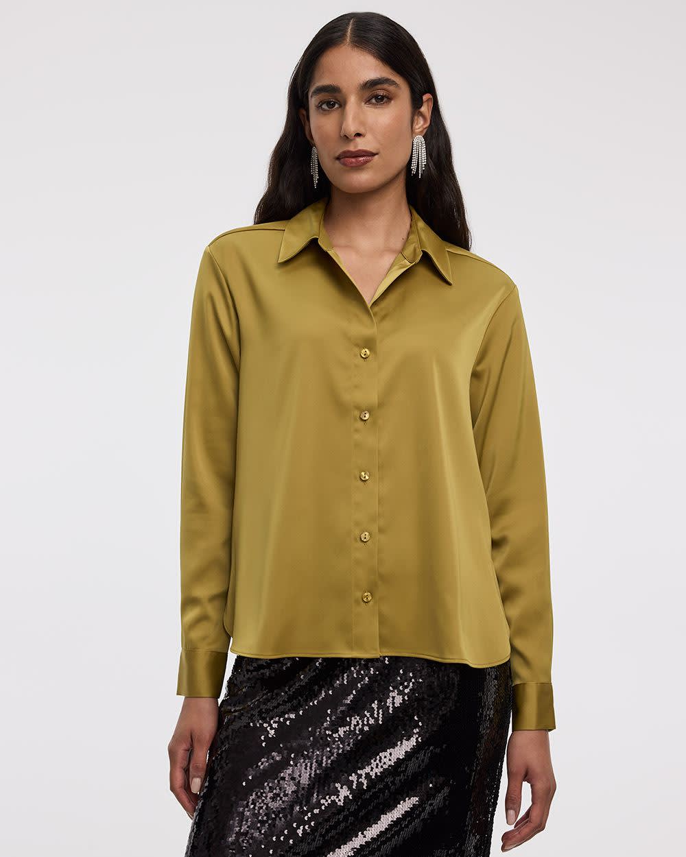 Satin Long-Sleeve Shirt - Image 20