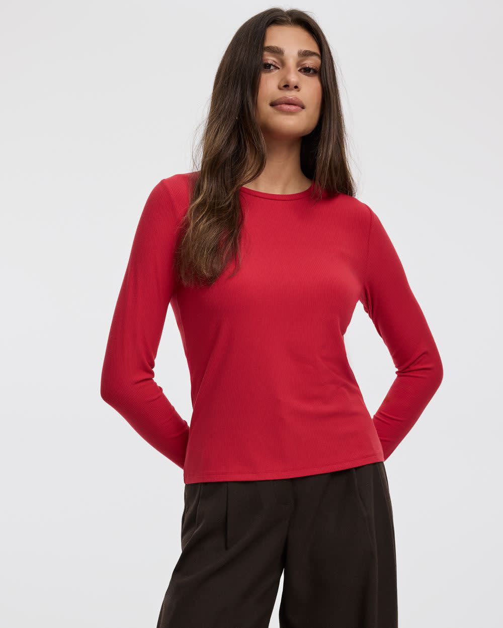 Long-Sleeve Crew-Neck Ribbed Tee - R Essentials - Image 19