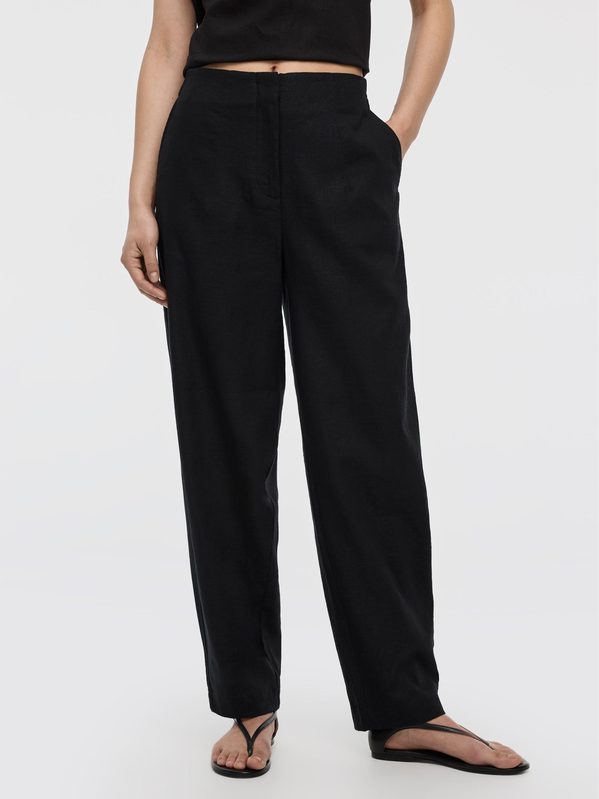 Linen Blend Barrel Pant - Image 2