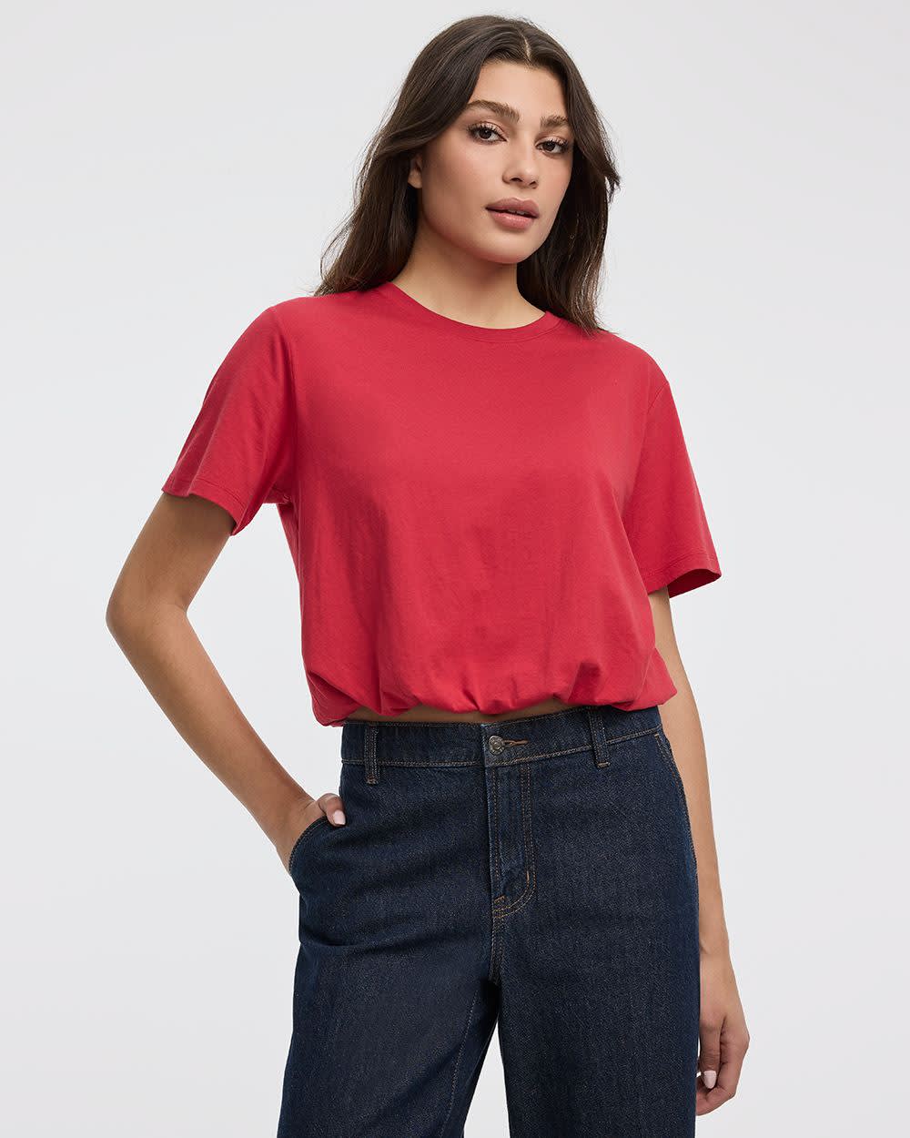 Crew-Neck Tee with Bubble Hem - Image 13