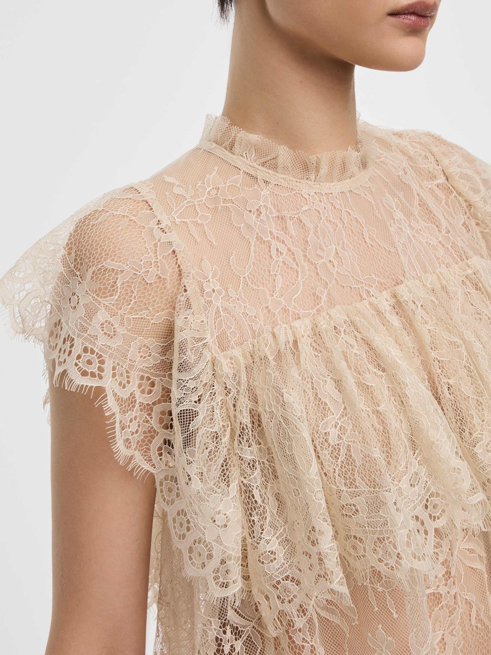 Extended-Sleeve Lace Blouse - Image 2