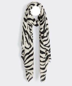 Zebra-Print Oblong Scarf
