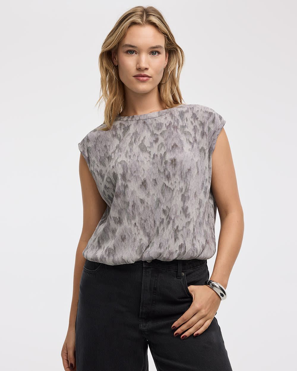Crew-Neck Plissé-Knit Tank - Image 7