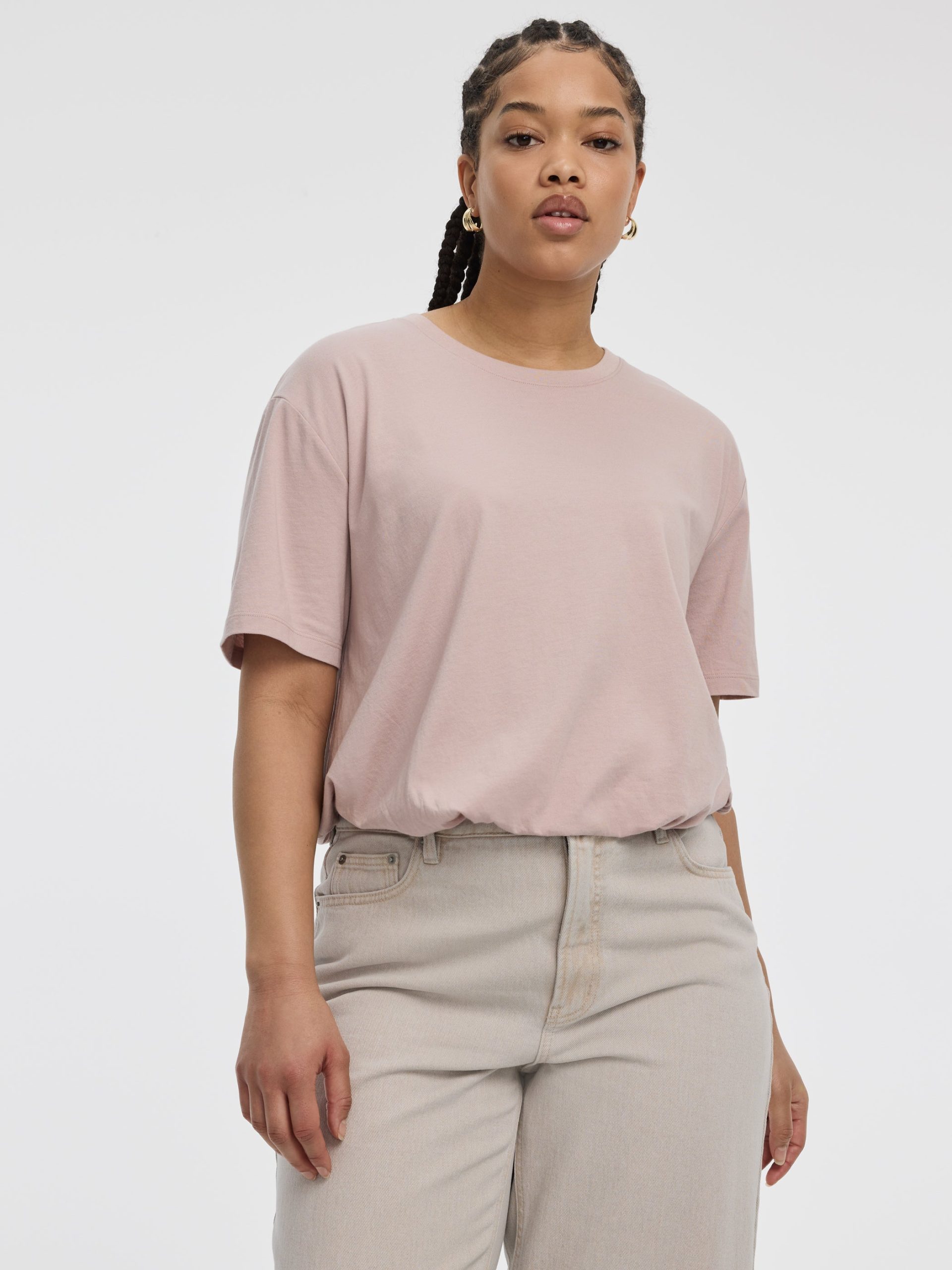 Crew-Neck Tee with Bubble Hem - Image 25