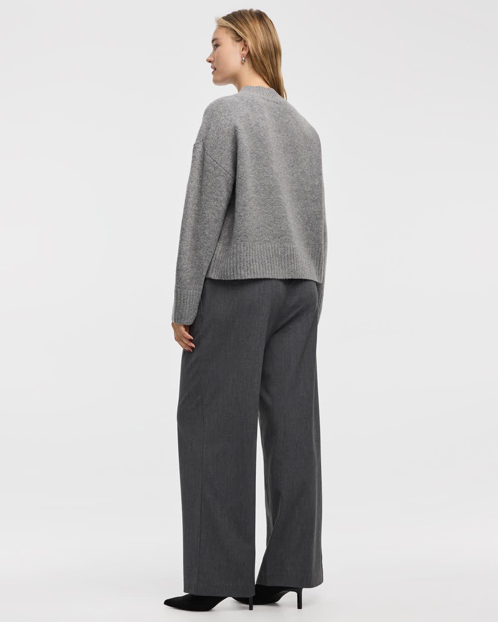 Long-Sleeve Mock-Neck Loose Pullover - Image 22