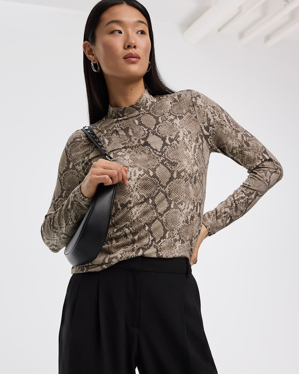 Long-Sleeve Mock-Neck Top - Image 3